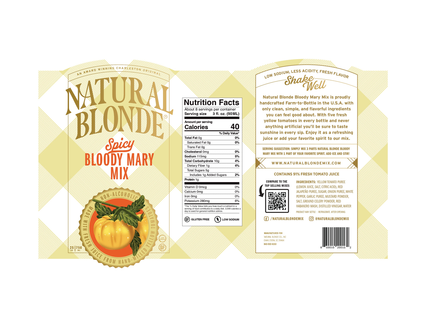 Natural Blonde Spicy Bloody Mary Mix - 750 ml