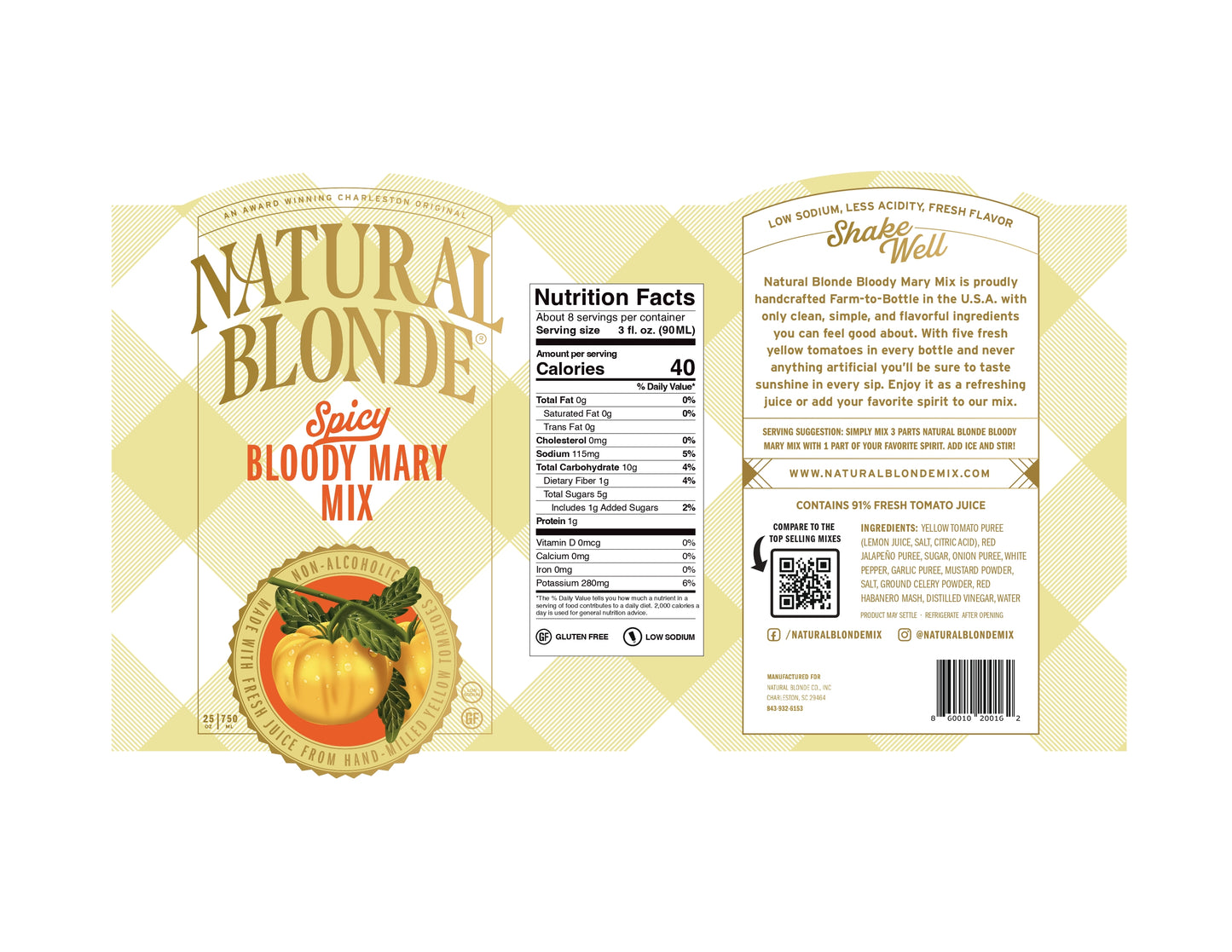 Natural Blonde Bloody Mary Mix and Salt Rimmer - Gift Set